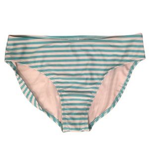 NWOT Xhilaration White & Turquoise Striped Swim Bottom Girls XL